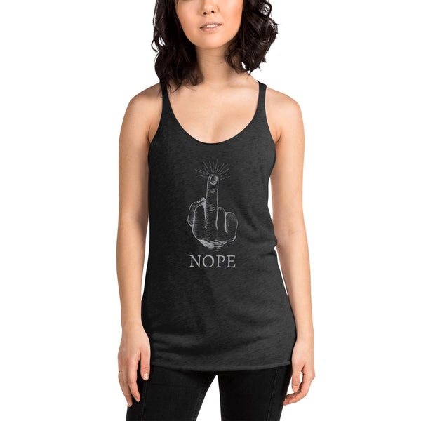 Nope - Funny Contoured Cut Racerback Tank